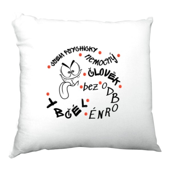 Polštář saténový s potiskem  Psycho 2